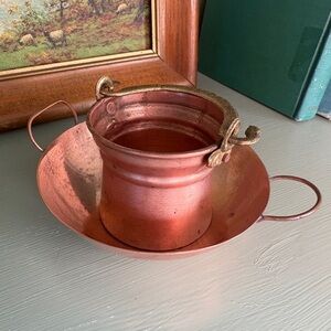 2 Vintage Copper Bowls Small Farmhouse Catchall Trinket Dish Cottage Decor